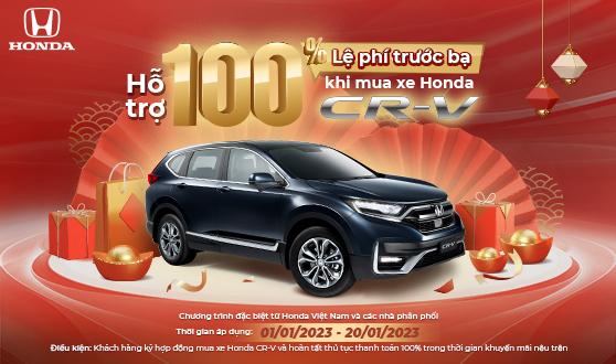 Chương Trình Hỗ Trợ 100% Lệ Phí Trước Bạ Khi Mua Xe Honda CR-V Từ 01/01/2023 Đến Hết 20/01/2023