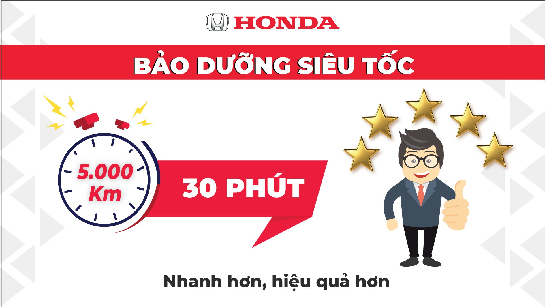 Bảo dưỡng siêu tốc (Chỉ với 30 phút từ Tiếp nhận đến Giao xe)